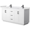 White / White Cultured Marble Top / Matte Black Hardware