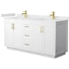 White / White Cultured Marble Top / Brushed Gold Hardware