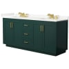 Green / Giotto Quartz Top / Brushed Gold Hardware