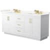 White / Giotto Quartz Top / Brushed Gold Hardware