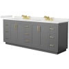 Dark Gray / White Quartz Top / Brushed Gold Hardware