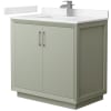 Light Green / Carrara Cultured Marble Top / Brushed Nickel Hardware