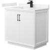 White / Carrara Cultured Marble Top / Matte Black Hardware