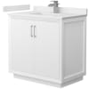 White / White Cultured Marble Top / Brushed Nickel Hardware