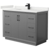 Dark Gray / White Quartz Top / Matte Black Hardware