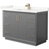 Dark Gray / Giotto Quartz Top / Satin Bronze Hardware