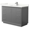 Dark Gray / Giotto Quartz Top / Brushed Nickel Hardware