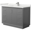 Dark Gray / White Quartz Top / Brushed Nickel Hardware