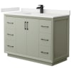 Light Green / White Quartz Top / Matte Black Hardware