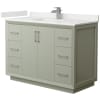 Light Green / White Quartz Top / Brushed Nickel Hardware