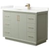 Light Green / Giotto Quartz Top / Satin Bronze Hardware