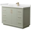 Light Green / White Quartz Top / Satin Bronze Hardware