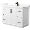 White / Giotto Quartz Top / Matte Black Hardware