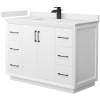 White / White Quartz Top / Matte Black Hardware