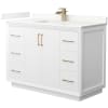 White / Giotto Quartz Top / Satin Bronze Hardware