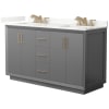 Dark Gray / Giotto Quartz Top / Satin Bronze Hardware