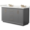 Dark Gray / White Quartz Top / Satin Bronze Hardware