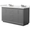 Dark Gray / White Quartz Top / Brushed Nickel Hardware