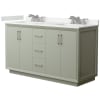 Light Green / White Quartz Top / Brushed Nickel Hardware