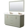 Light Green / Giotto Quartz Top / Satin Bronze Hardware