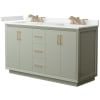 Light Green / White Quartz Top / Satin Bronze Hardware