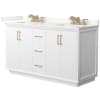 White / Giotto Quartz Top / Satin Bronze Hardware