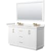 White / White Quartz Top / Satin Bronze Hardware