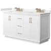 White / White Quartz Top / Satin Bronze Hardware