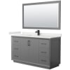 Dark Gray / White Quartz Top / Matte Black Hardware