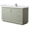 Light Green / White Cultured Marble Top / Brushed Nickel Hardware