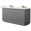 Dark Gray / Giotto Quartz Top / Satin Bronze Hardware