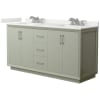 Light Green / White Quartz Top / Brushed Nickel Hardware