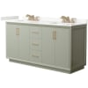 Light Green / Giotto Quartz Top / Satin Bronze Hardware