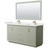 Light Green / White Quartz Top / Satin Bronze Hardware