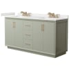 Light Green / White Quartz Top / Satin Bronze Hardware