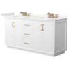 White / Giotto Quartz Top / Satin Bronze Hardware