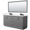 Dark Gray / White Quartz Top / Matte Black Hardware