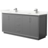 Dark Gray / Giotto Quartz Top / Brushed Nickel Hardware