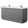 Dark Gray / White Quartz Top / Brushed Nickel Hardware