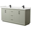 Light Green / White Quartz Top / Matte Black Hardware