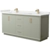 Light Green / White Quartz Top / Satin Bronze Hardware