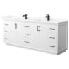 White / Giotto Quartz Top / Matte Black Hardware