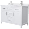 White / White Cultured Marble Top / Brushed Nickel Hardware