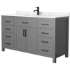 Dark Gray / Carrara Cultured Marble Top / Matte Black Hardware