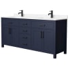 Dark Blue / Carrara Cultured Marble Top / Matte Black Hardware