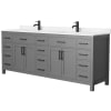 Dark Gray / Carrara Cultured Marble Top / Matte Black Hardware
