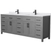 Dark Gray / White Cultured Marble Top / Matte Black Hardware