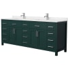 Green / Carrara Cultured Marble Top / Brushed Nickel Hardware