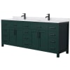 Green / White Cultured Marble Top / Matte Black Hardware