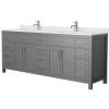 Dark Gray / White Cultured Marble Top / Brushed Nickel Hardware